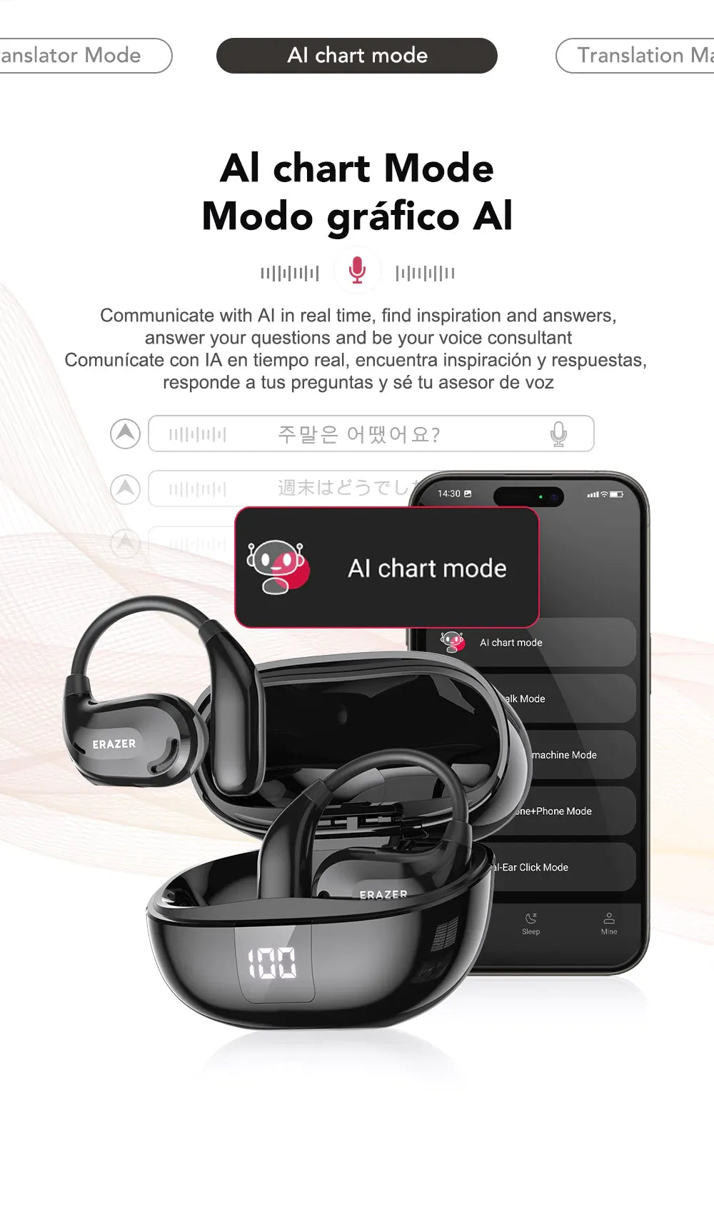 ERAZER XT 66 PRO AI SMART REALTIME TRANSLATOR
